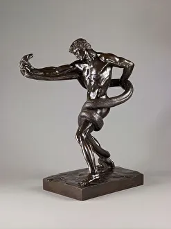 Frederic Leighton Prints: Athlete wrestling with a python, 1877 (bronze)