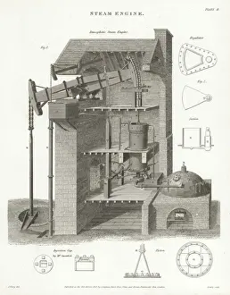 Atmospheric steam engine, elevation