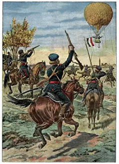 Fleeing Prints: Attack of a balloon, 1908 (print)