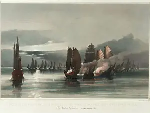 John (after) Webber Prints: Attack on the Pirate Squadron of Chuiapoo