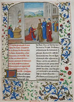 Laslett John Pott Prints: The author in his study; presentation of the book to a patron