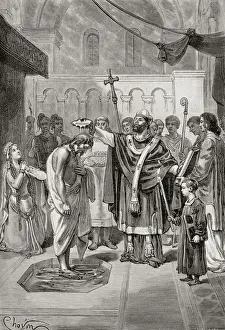 Images Dated 2022 August: Baptism of Clovis I