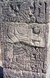 Mayan Prints: Bas relief of a warrior from Chichen Itza