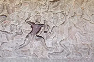 Eastern Prints: Bas reliefs on the eastern gallery of Angkor wat, Cambodia