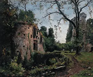 Fortress Wall Prints: The Bastion des Ormes, interior of the Chateau de Clisson, 1884 (painting)