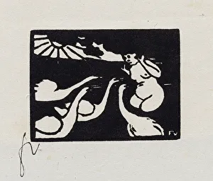 Bather with Swans, X from Les Petites Baigneuses, 1893 (woodcut) Bather with Swans, X from Les Petites Baigneuses, 1893 (woodcut)