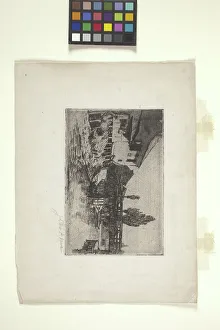 John Otis Adams Prints: Bavarian Barn And Grainstack (etching)