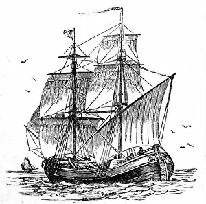 Masts Prints: A Bilander, 1850