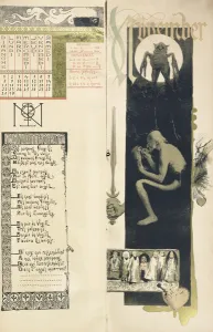 Black Magic, the month of November for a magic calendar published in Art Nouveau' Black Magic, the month of November for a magic calendar published in Art Nouveau'