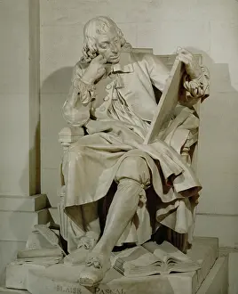 Mathematical Prints: Blaise Pascal White marble, dated