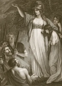 Briton Prints: Boadicea haranging the Britons, engraved by Sharp, illustration from David Hume