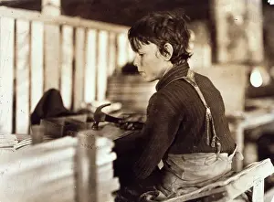 Hine Lewis Wickes 1874 1940 Prints: Boy making Melon Baskets, 1908