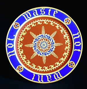 Motto Prints: Bread Plate, c.1849 (earthenware)