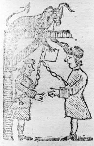 British Officials Doing the Devils Work, illustration from the Boston Gazette