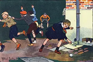 Robert Salle Prints: Bullet to the wall. Engraving in What are we playing? by E