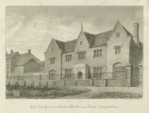 Burton-upon-Trent - Grammar School: sepia drawing, 1839 (drawing) Burton-upon-Trent - Grammar School: sepia drawing, 1839 (drawing)