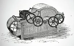 Spinning Textile Prints: Carding engine, 1845