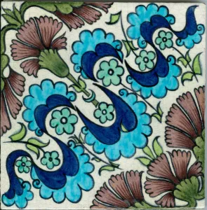 Carnation pattern tile (ceramic)