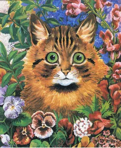 Whiskers Prints: Cat study (colour litho)