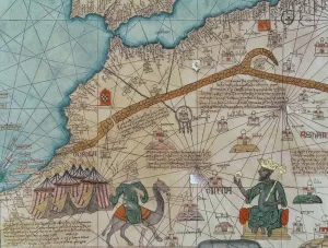 Detail from the Catalan Atlas, 1375 (vellum) (detail of 151844) Detail from the Catalan Atlas, 1375 (vellum) (detail of 151844)