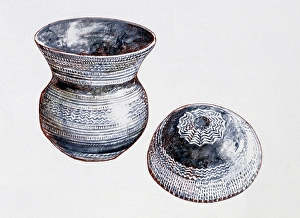 2nd Millennium Bc Prints: Ceramic containers, drawing, Spain, Bell-beaker culture, II millennium BC