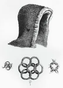 Rings Prints: Chain mail hood and example of interlocking chain mail