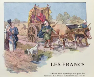The chariot of one of the Rois Faineants or later Merovingian kings, illustration from L'Histoire d' The chariot of one of the Rois Faineants or later Merovingian kings, illustration from L'Histoire d'