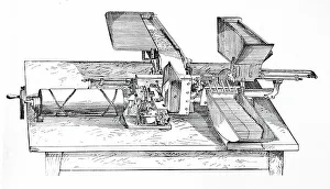 Stained Glass Prints: Cigarette making-machine, 1892
