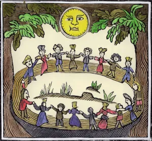 Circle of Witches dancing Beneath a Full Moon, illustration from a collection of Circle of Witches dancing Beneath a Full Moon, illustration from a collection of