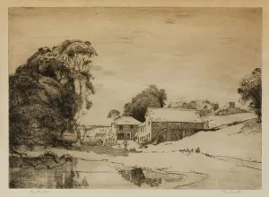Framed Print : Clapper Mill, Lamorna, 1925 (etching)