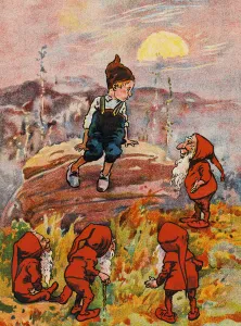 He climbed an old rock and sat down on the top (colour litho) He climbed an old rock and sat down on the top (colour litho)