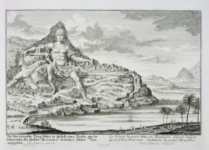The Colossus of Mount Athos, Macedonia, a design by Dinocrates The Colossus of Mount Athos, Macedonia, a design by Dinocrates
