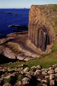 Basalt Prints: Columnar basalt formations, Cliffs Of Staffa, Inner Hebrides, Scotland, UK (photo)