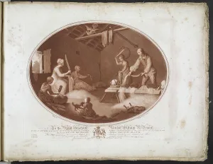 Viscount Prints: The Common Method of Beetling, Scutching and Hackling the Flax, 1783 (engraving)