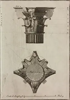 1770 Prints: Composite capital (front elevation and section)