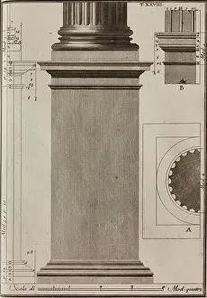 Carlo Antonini Prints: Composite pedestal (front elevation and section)