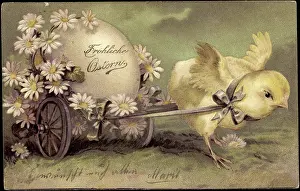 Daffodils Prints: Congratulations Easter, Chick with Easter Egg, Daisy