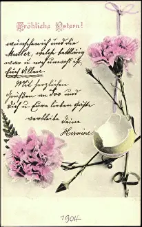 1904 Prints: Congratulations Easter, eggshell with cloves