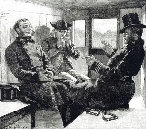 Jesse Ramsden Prints: Two constables escorting a prisoner on a train journey