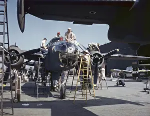 Hand Coloured Prints: The construction of B-25 Mitchell Bomber