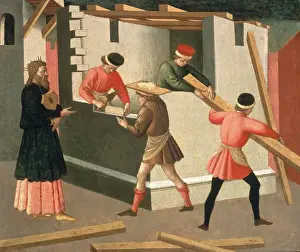 The Construction of the Temple of Jerusalem, c.1445 (tempera on panel)