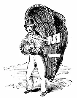 Propelled Prints: A coracle, 1850