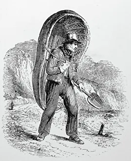 Propelled Prints: A coracle, 1850
