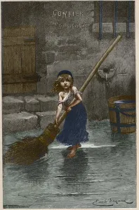 Cosette, illustration from Les Miserables by Victor Hugo Cosette, illustration from Les Miserables by Victor Hugo