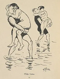Couples bathing