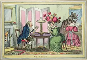 Outrageous Prints: Cribbage, published by Thomas McLean, London (coloured etching)