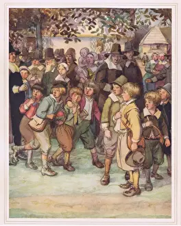 Hawthorne Prints: A crowd of eager and curious schoolboys