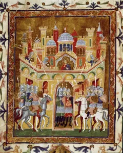 Crusades: the defense of Jerusalem (miniature, 14th century) Crusades: the defense of Jerusalem (miniature, 14th century)