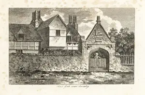 Lonodn Prints: A curious brick gateway, dated 1599, near Bromley, Kent. 1808 (engraving)