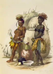 Dabiyaki and Upapazi, Zulu Boys in Dancing Dress, plate 17 from ' Dabiyaki and Upapazi, Zulu Boys in Dancing Dress, plate 17 from '